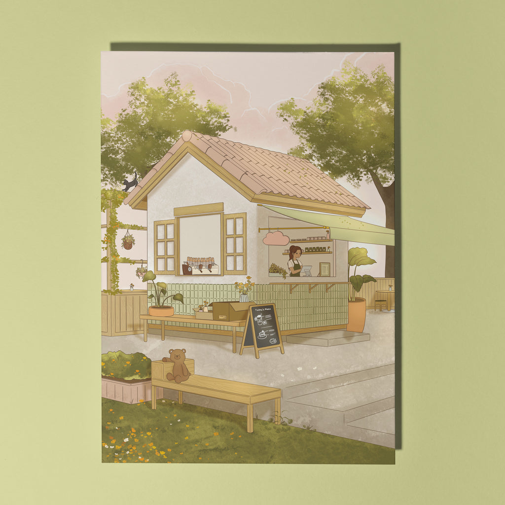 Cafe Cottage Mini Print
