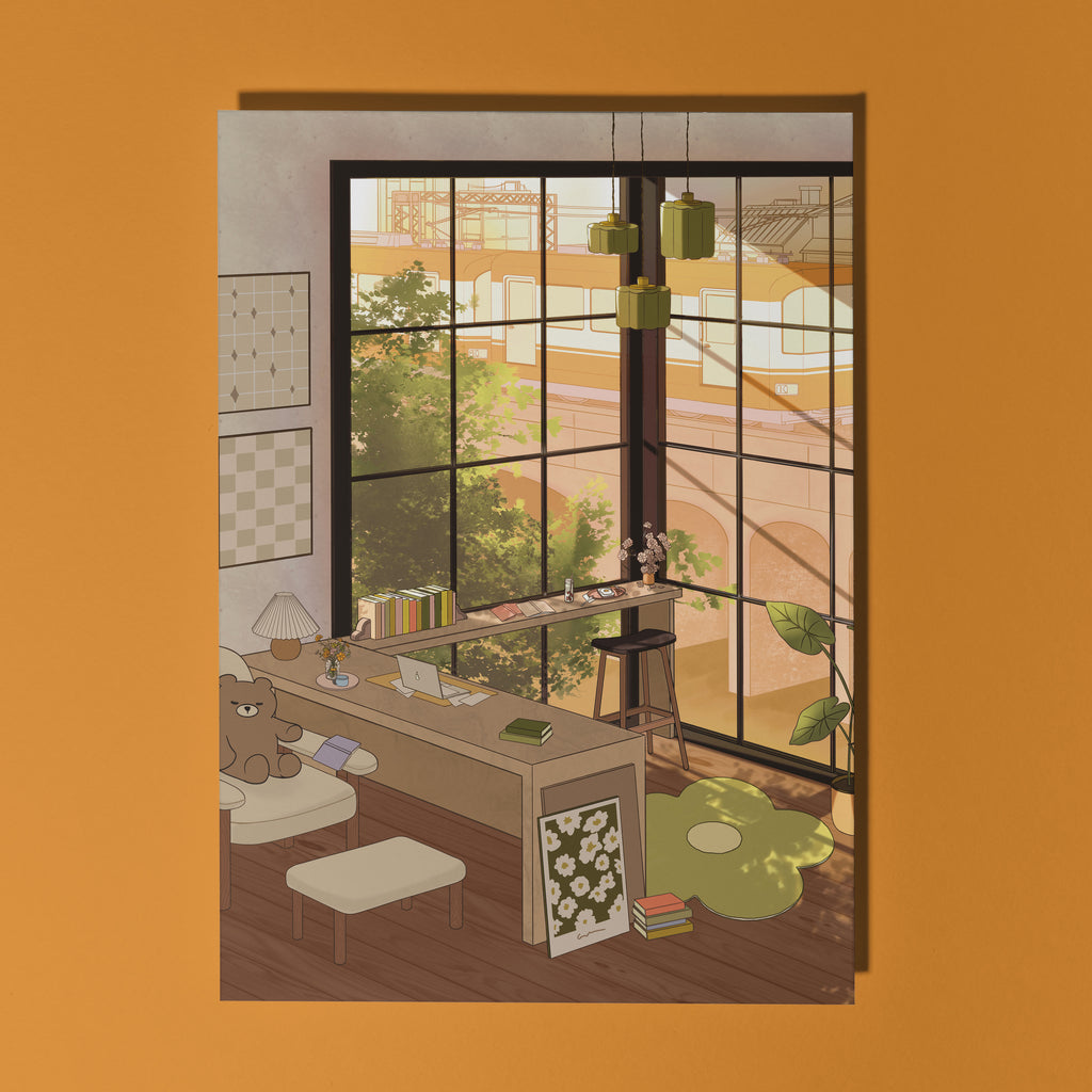 Cozy Study Corner Mini Print
