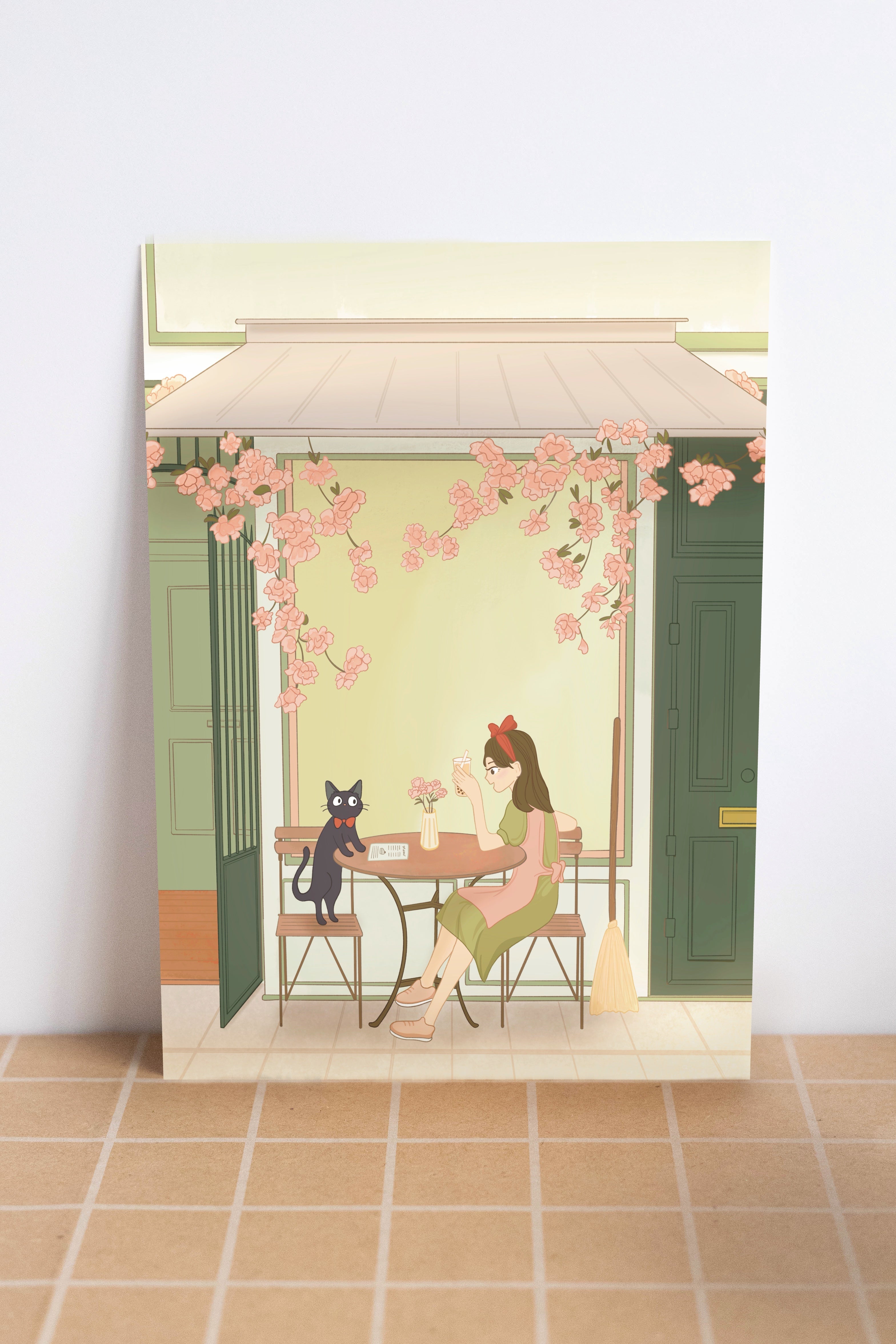 Kiki and Jiji Take a Delivery Break Mini Print