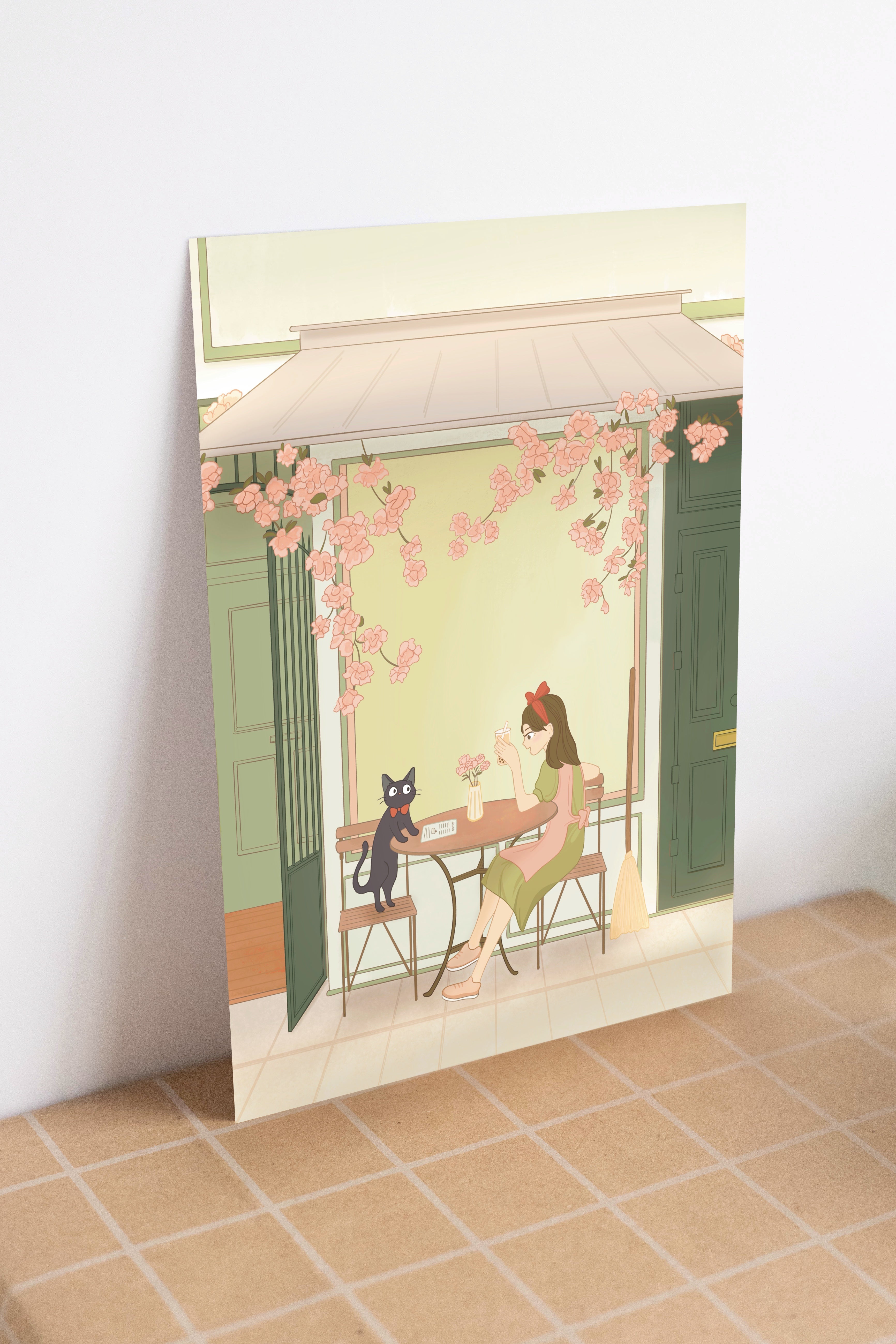 Kiki and Jiji Take a Delivery Break Mini Print