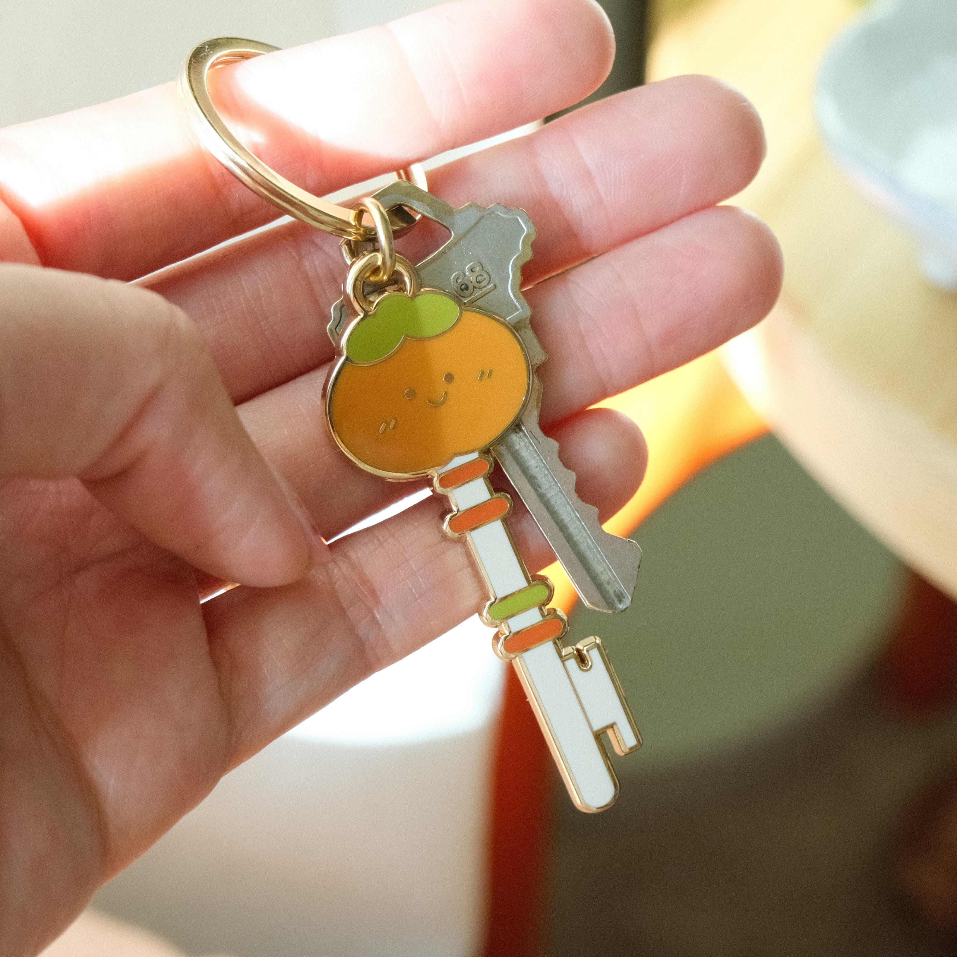 Persimmon Fruit Key Chain