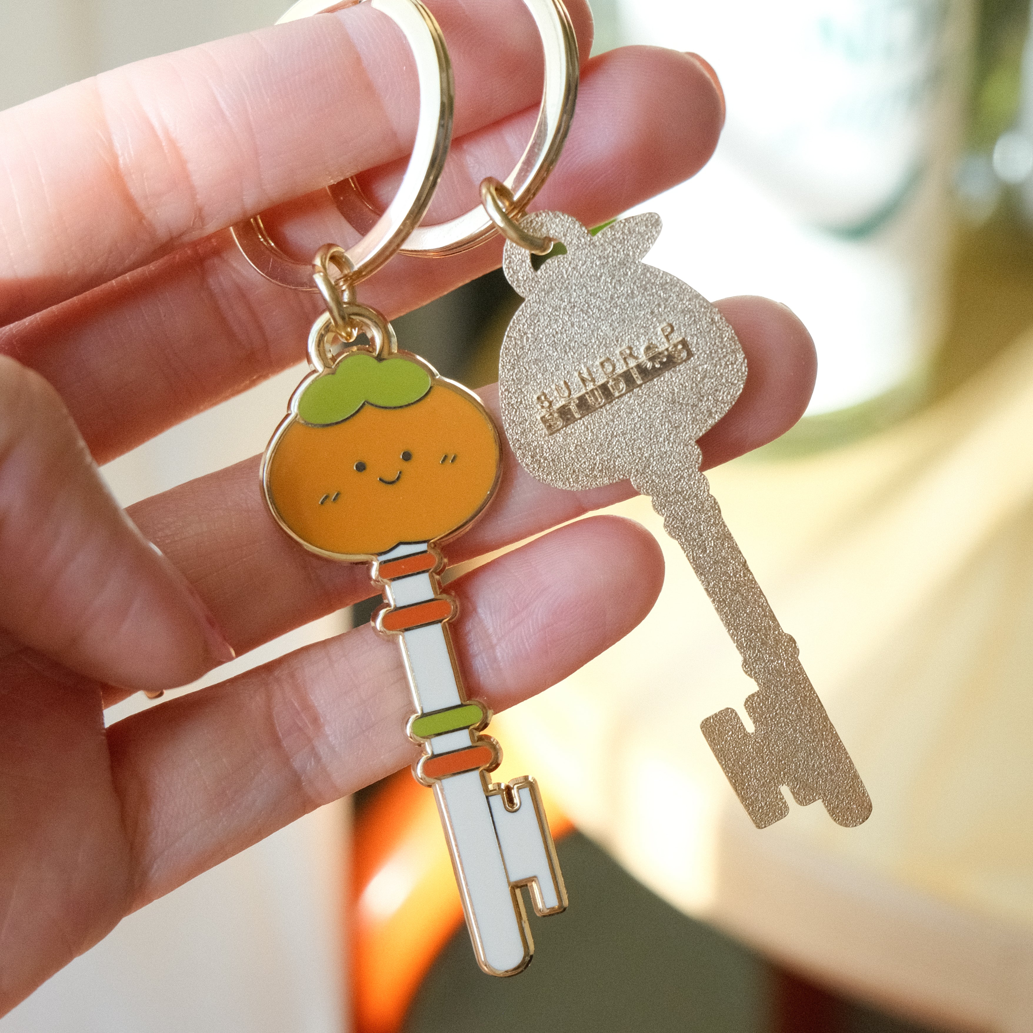 Persimmon Fruit Key Chain